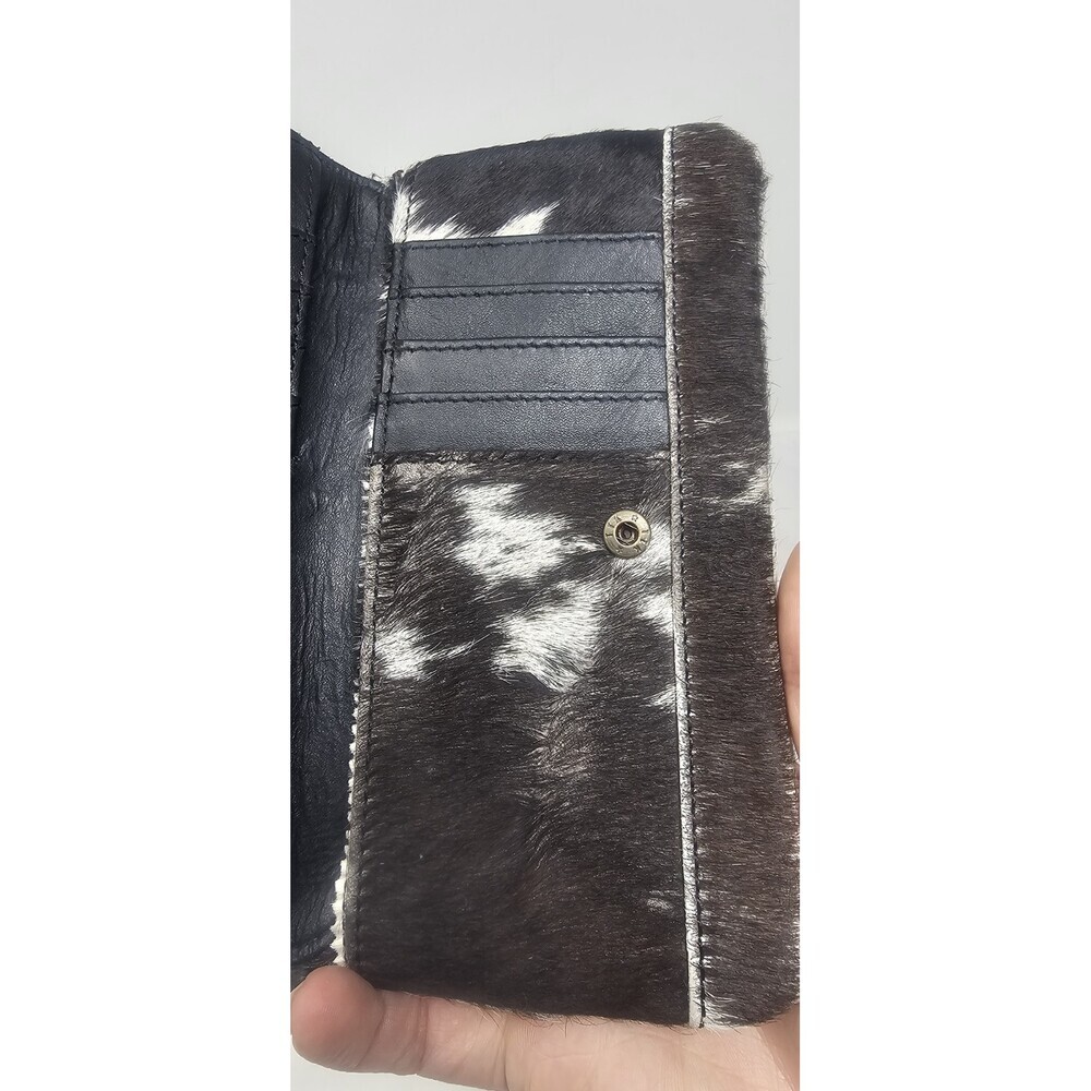 Myra Bag Cookie Crunch Leather And Hair On Bifold Wallet - Picture 8 of 14